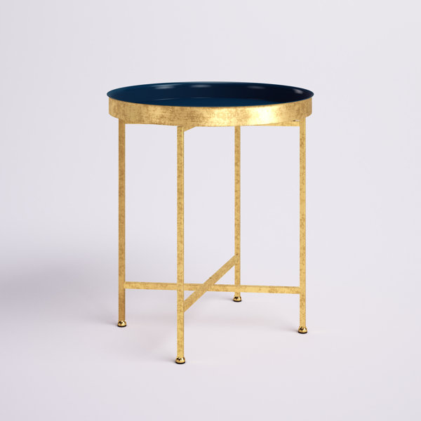 Mistana™ Alvis Iron Tray Top Cross Legs End Table & Reviews Wayfair